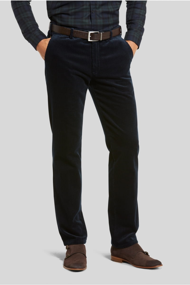 Meyer Pantalone blu meyer in velluto a coste luxury modern fit
