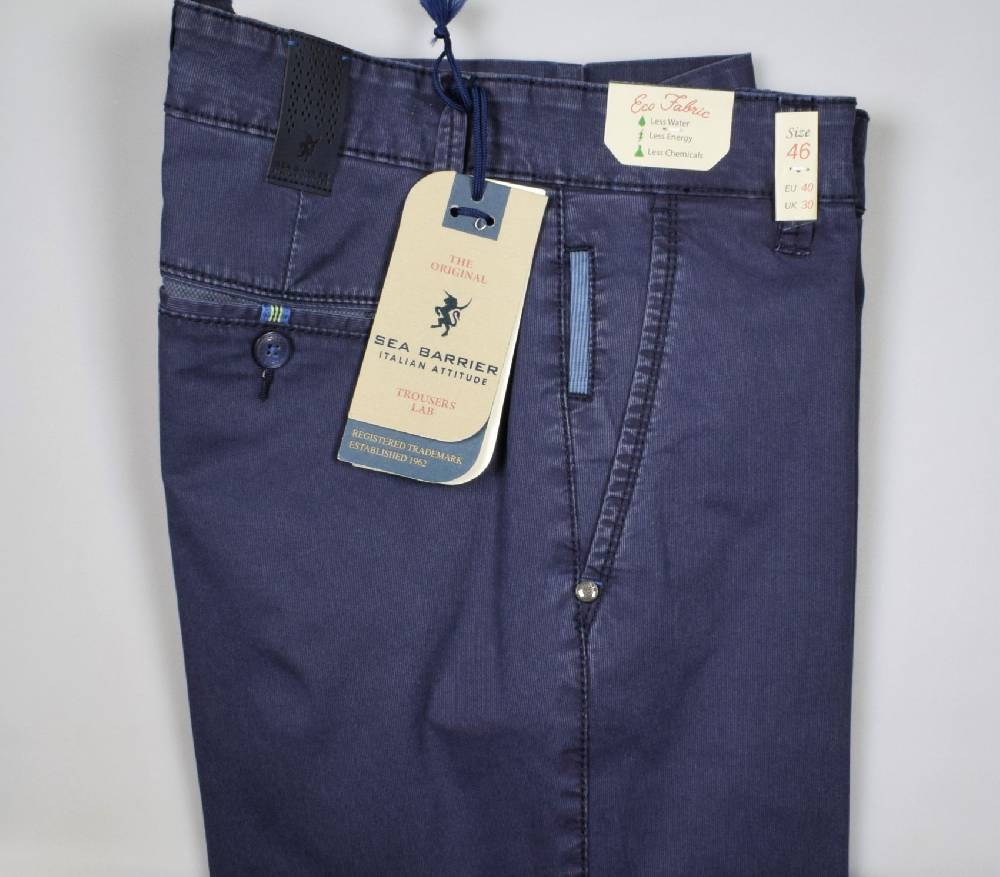 Sea Barrier Pantalone blu sea barrier cotone piquet stretch stone wash