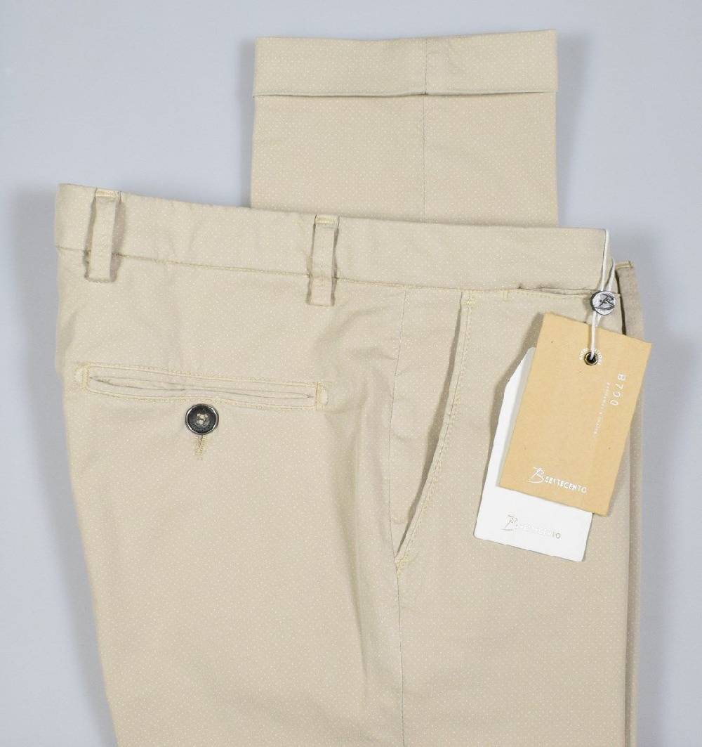 B Settecento Pantalone Bsettecento Sim Fit Cotone Stretch A Pois Piccolo