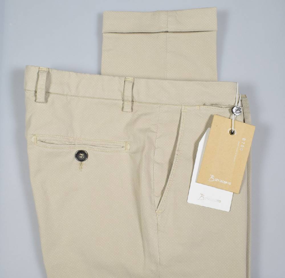 B Settecento Pantalone bsettecento sim fit cotone stretch a pois piccolo