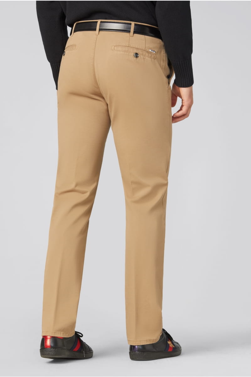 Meyer Pantalone Cammello Meyer In Cotone Stretch Regular Fit