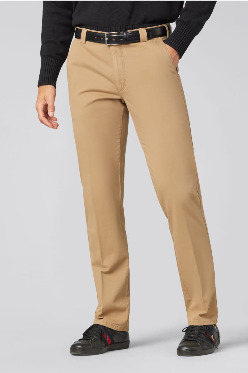 Meyer Pantalone cammello meyer in cotone stretch regular fit