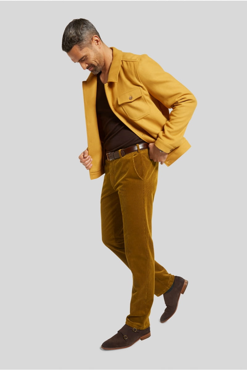 Meyer Pantalone Cognac Meyer In Velluto A Coste Luxury Modern Fit