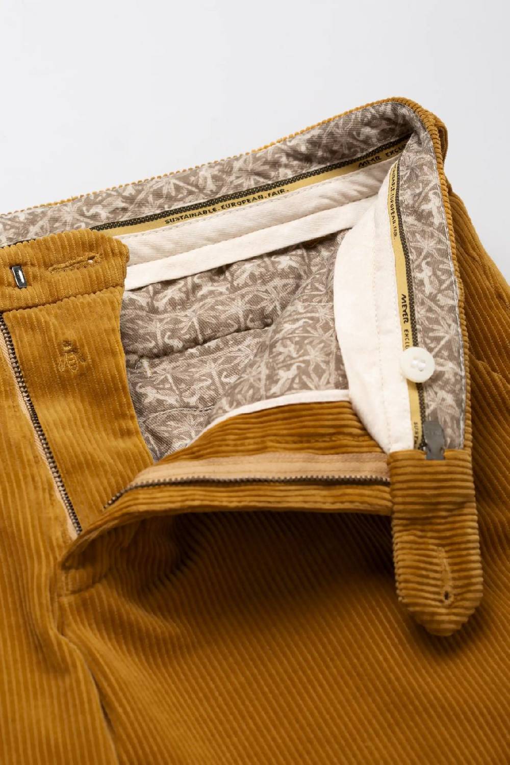 Meyer Pantalone Color Ambra Meyer In Velluto A Coste Luxury Modern Fit