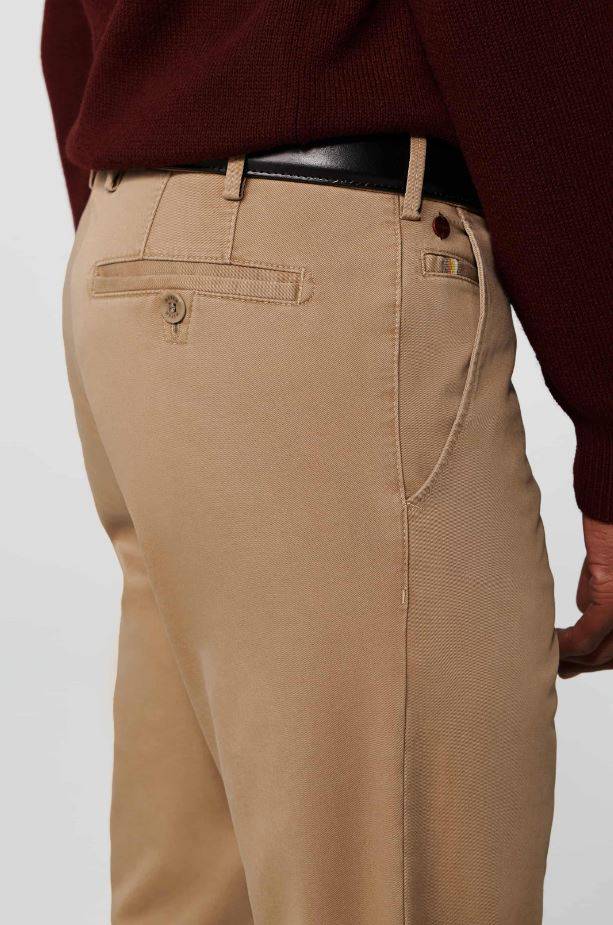 Meyer Pantalone Color Cammello Meyer In Cotone Stretch Drop Quattro Comfort Fit