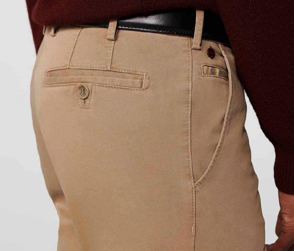 Meyer Pantalone Color Cammello Meyer In Cotone Stretch Drop Quattro Comfort Fit