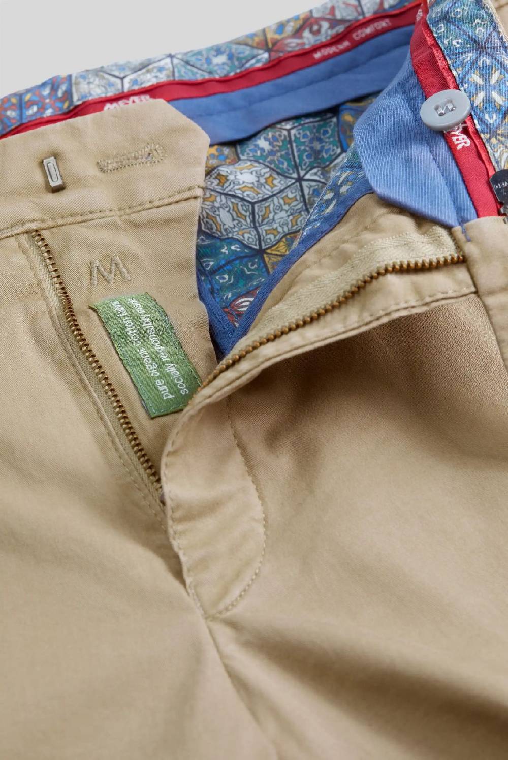 Meyer Pantalone Color Pietra Meyer Cotone Bio Stretch Modern Fit