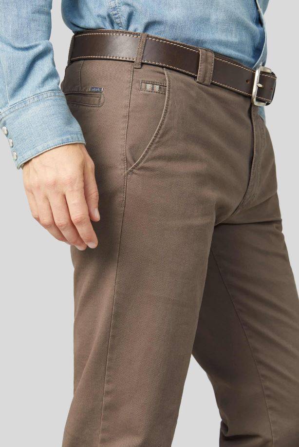 Meyer Pantalone Color Pietra Meyer In Cotone Stretch Drop Quattro Comfort Fit