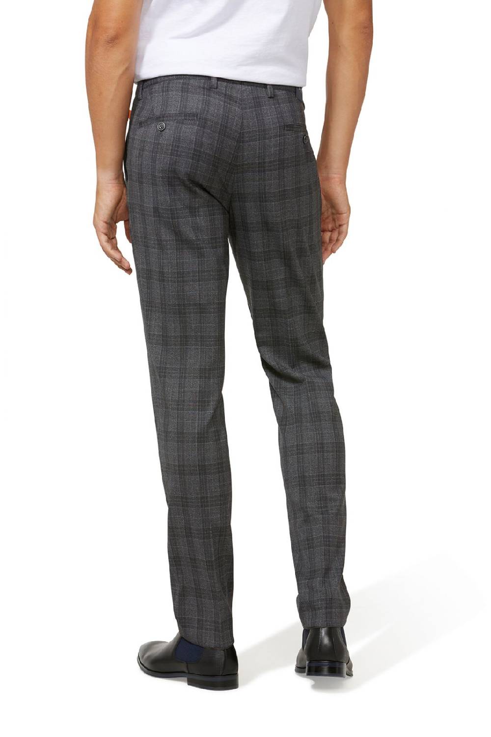 Digel Pantalone Extra Slim Fit Digel Lana Stretch Grigio A Quadri