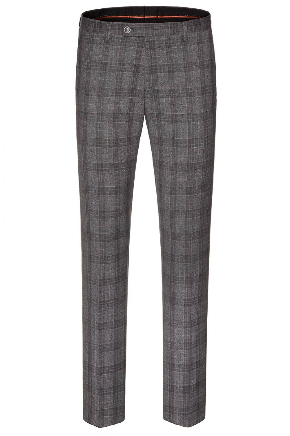 Digel Pantalone Extra Slim Fit Digel Lana Stretch Grigio A Quadri