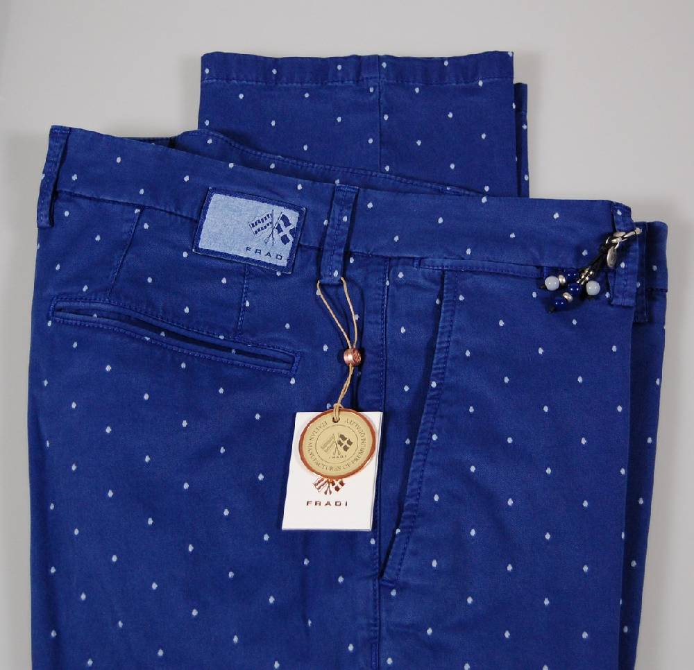 Fradi Pantalone fradi slim fit a pois cotone stretch in due colori