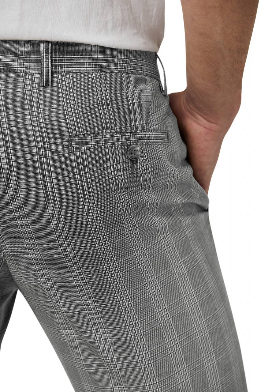Digel Move Pantalone Grigio A Quadri Digel Extra Slim Fit