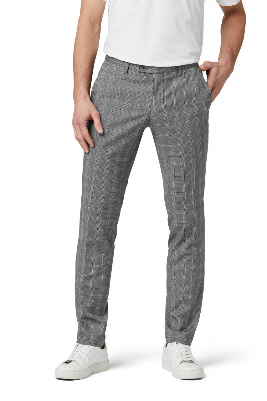 Digel Move Pantalone grigio a quadri digel extra slim fit