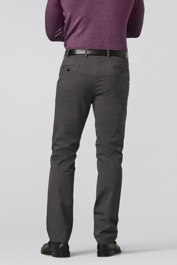 Meyer Pantalone Grigio Antracite Meyer In Cotone Stretch Drop Quattro Comfort Fit
