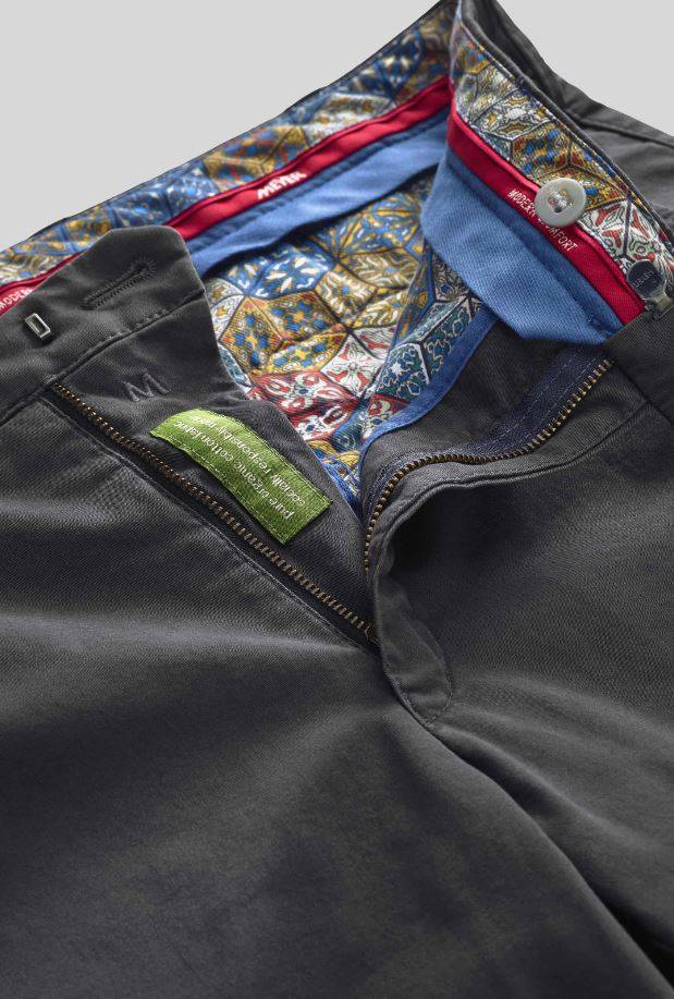 Meyer Pantalone Grigio Antracite Meyer In Cotone Stretch Drop Quattro Comfort Fit