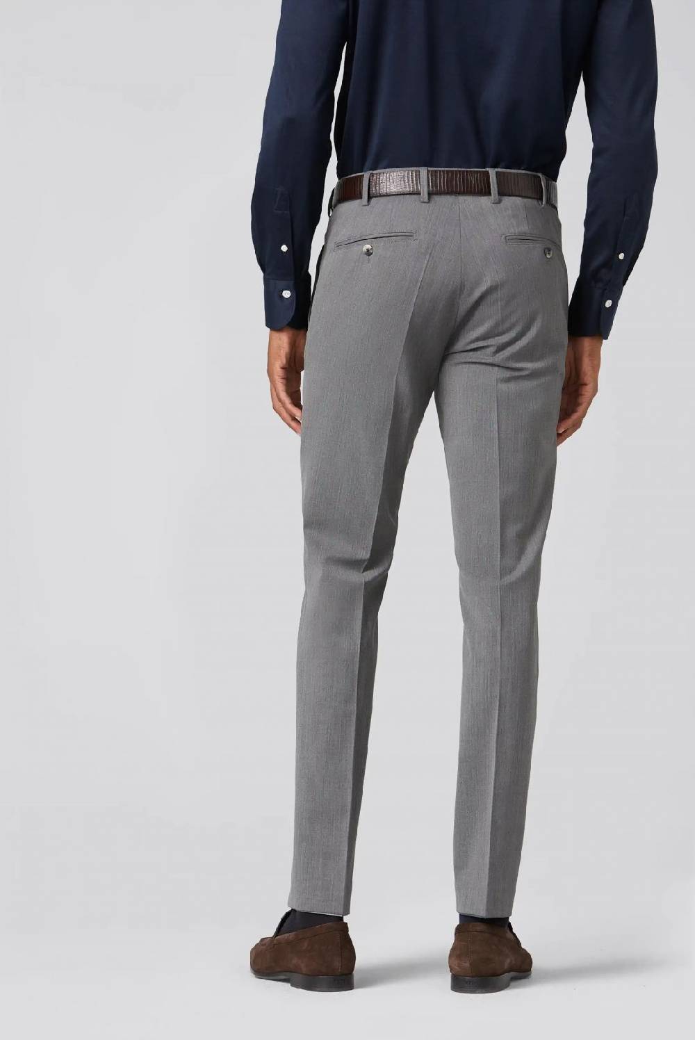 Meyer Pantalone Grigio Chiaro Meyer Travel Twill Modern Fit