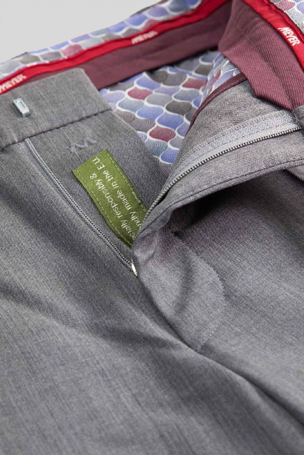 Meyer Pantalone Grigio Chiaro Meyer Travel Twill Modern Fit