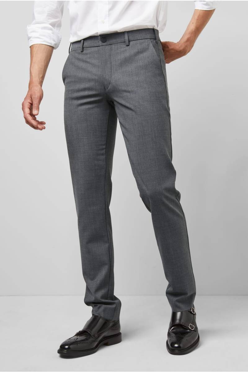 Meyer Pantalone grigio medio in lana bi-stretch m5 by meyer modern fit