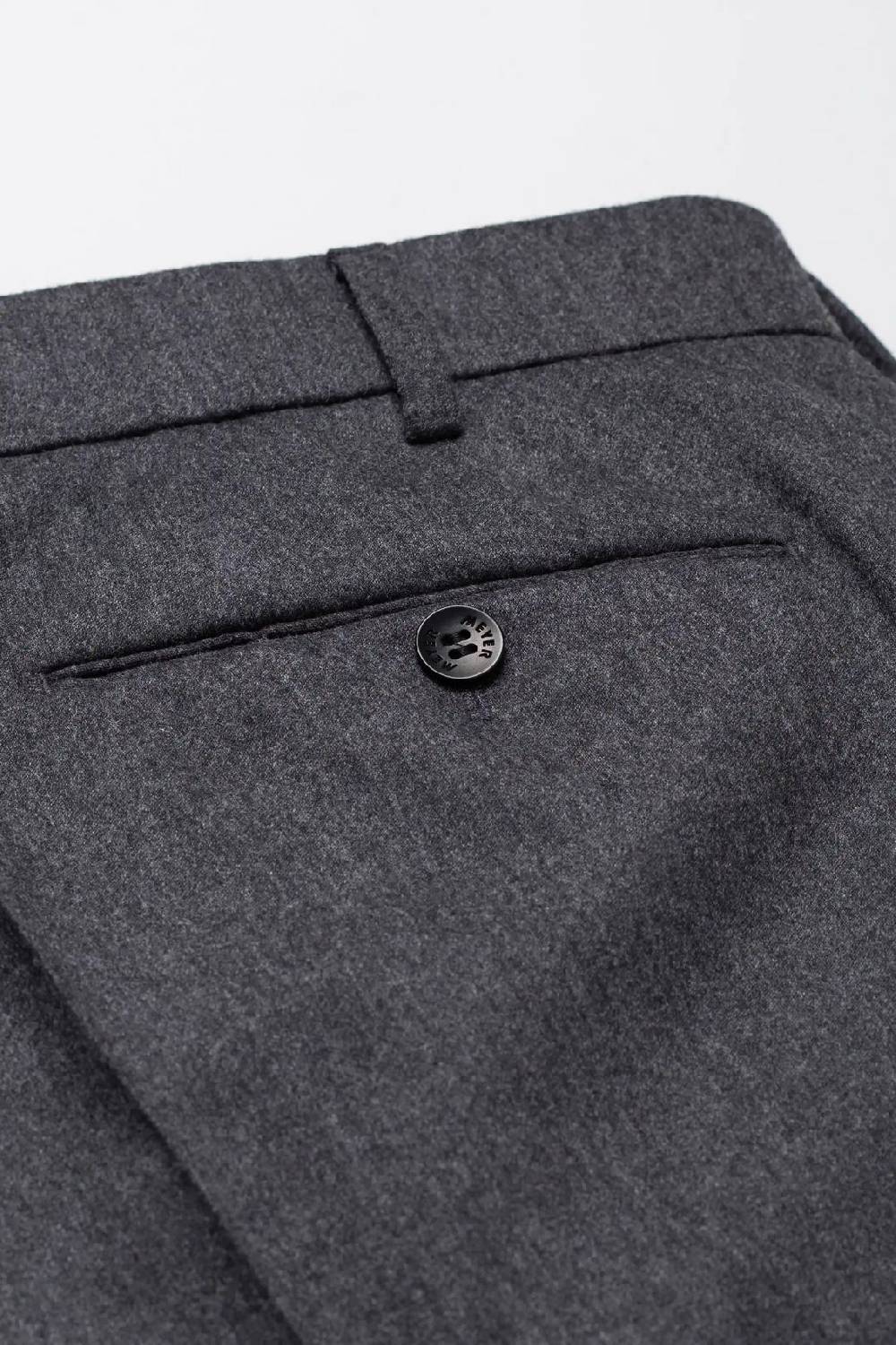 Meyer Pantalone Grigio Medio Meyer In Flanella Naturalmente Caldo Antipiega