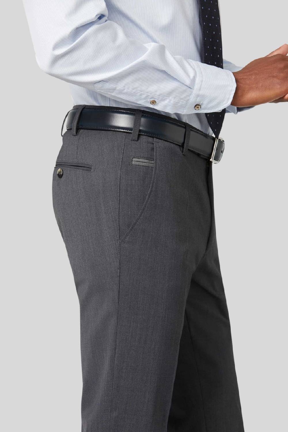 Meyer Pantalone Grigio Medio Meyer Travel Twill Modern Fit