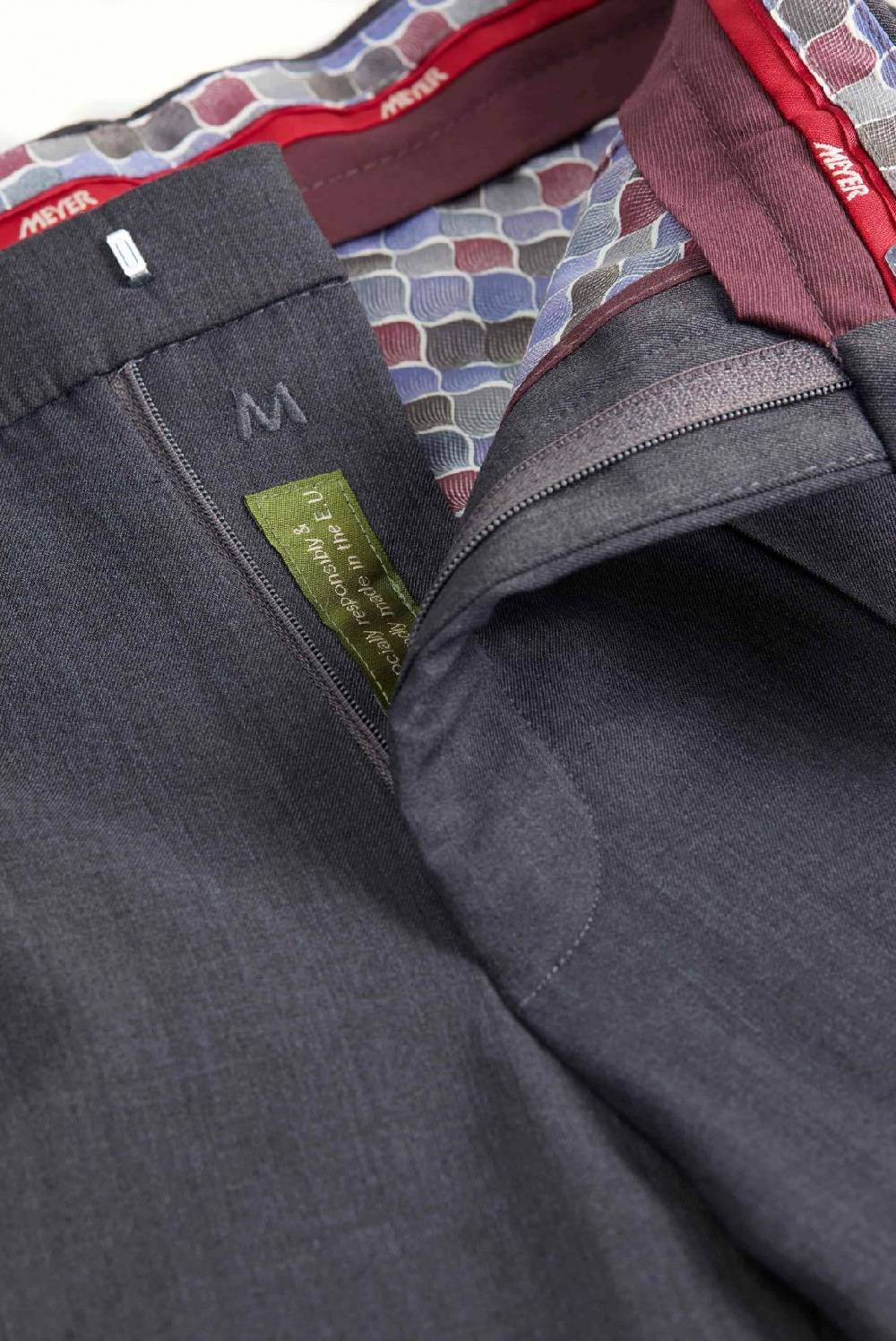 Meyer Pantalone Grigio Medio Meyer Travel Twill Modern Fit