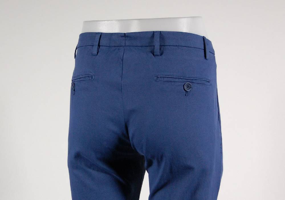 B Settecento Pantalone In Cotone Stretch Micro Fantasia Bsettecento In Tre Colori