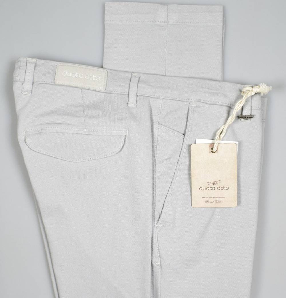 Quota Otto Pantalone in cotone stretch operato quota otto slim fit in cinque colori