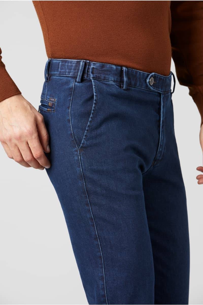 Meyer Pantalone In Denim Flex Meyer Blu Stone Modern Fit
