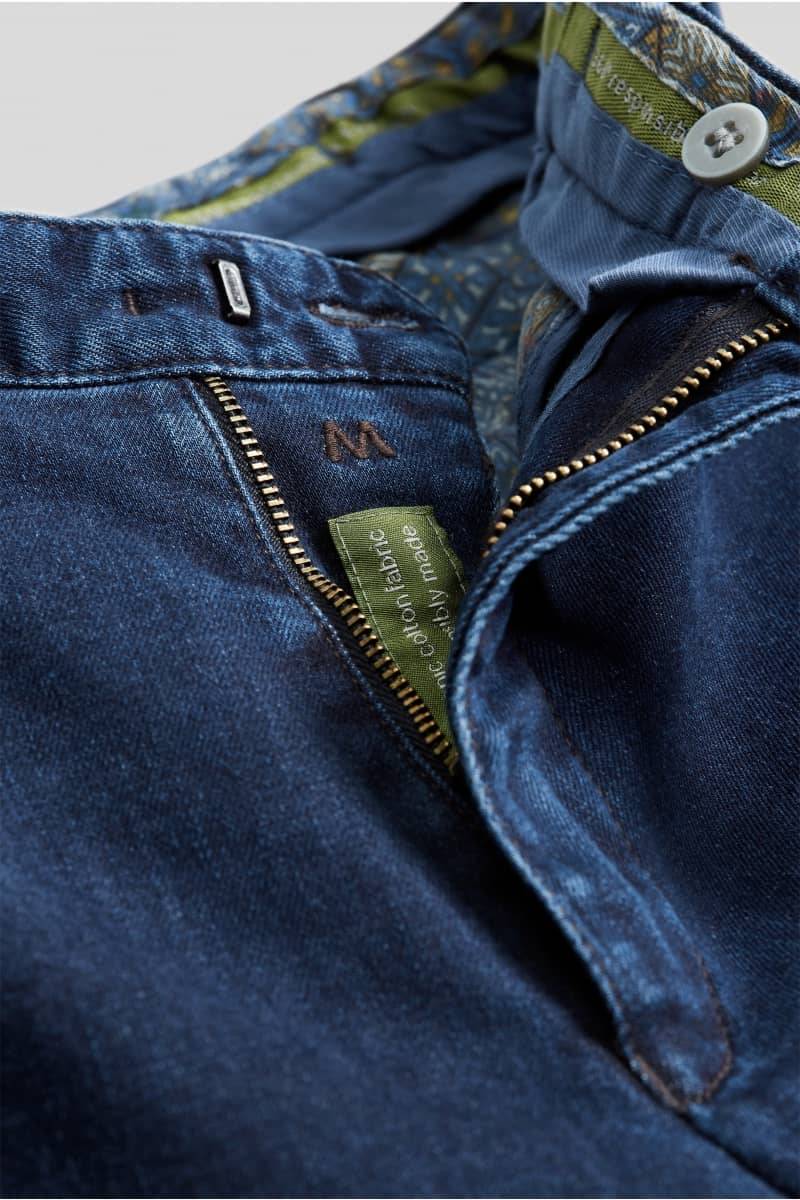 Meyer Pantalone In Denim Flex Meyer Blu Stone Modern Fit