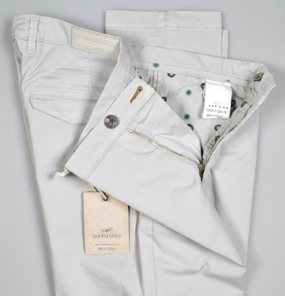 Quota Otto Pantalone In Gabardina Raso Stretch Quota Otto Slim Fit In Quattro Colori