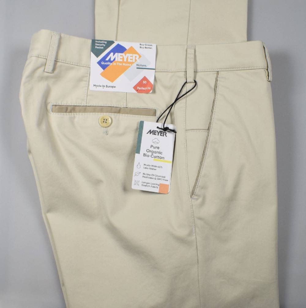 Meyer Pantalone meyer beige chiaro cotone bio vestibilità perfetta