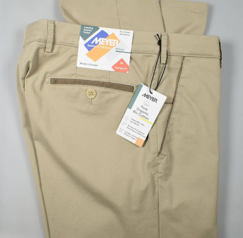 Meyer Pantalone meyer beige cotone bio vestibilità perfetta