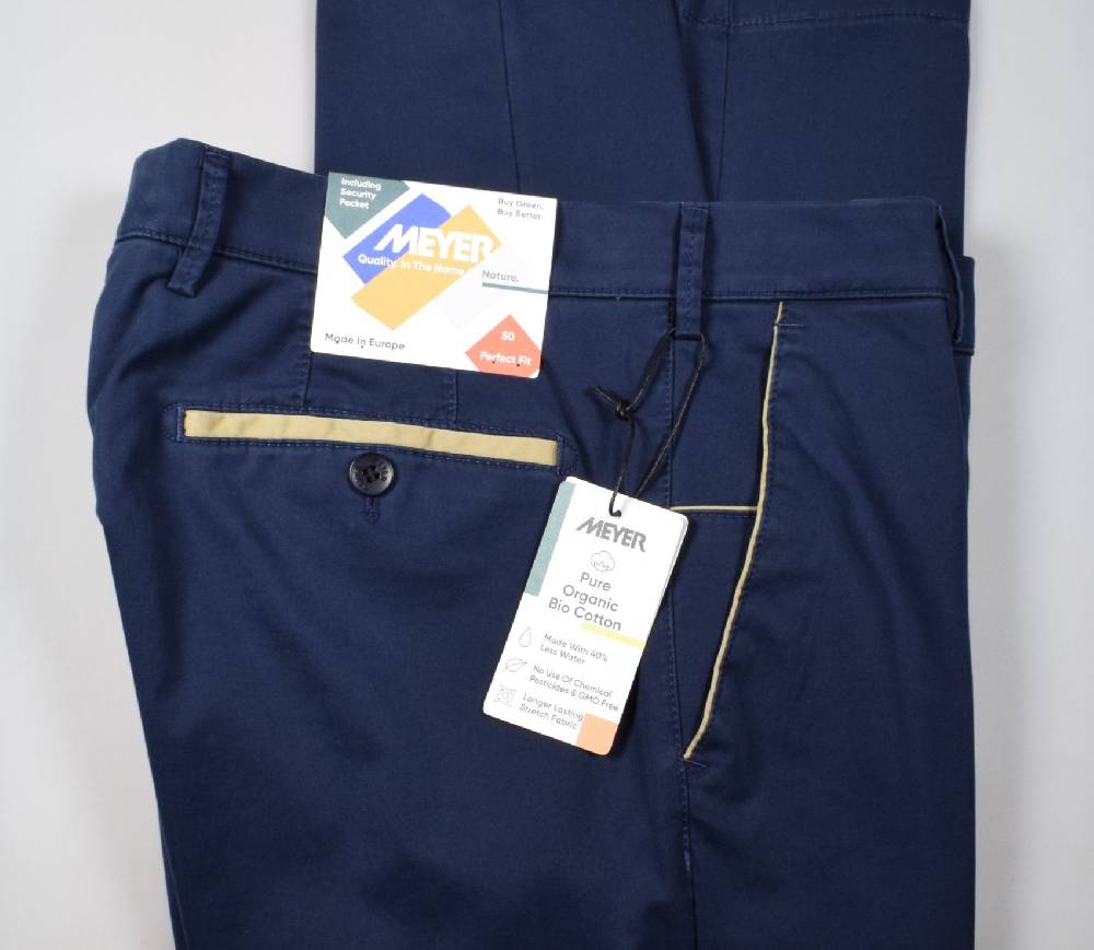 Meyer Pantalone meyer blu cotone bio vestibilità perfetta