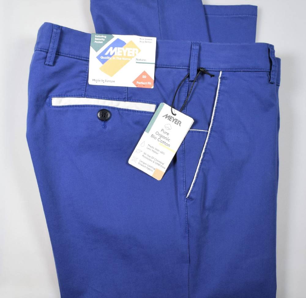Meyer Pantalone meyer blu marine cotone bio vestibilità perfetta