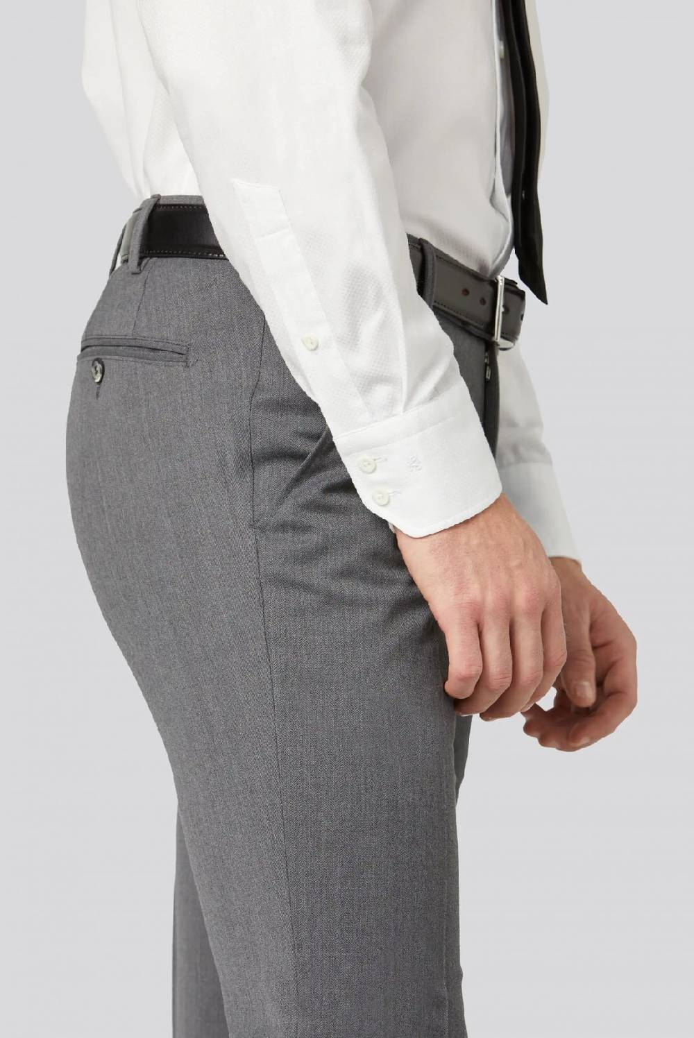 Meyer Pantalone Meyer Grigio Medio In Twill Teflon Stretch