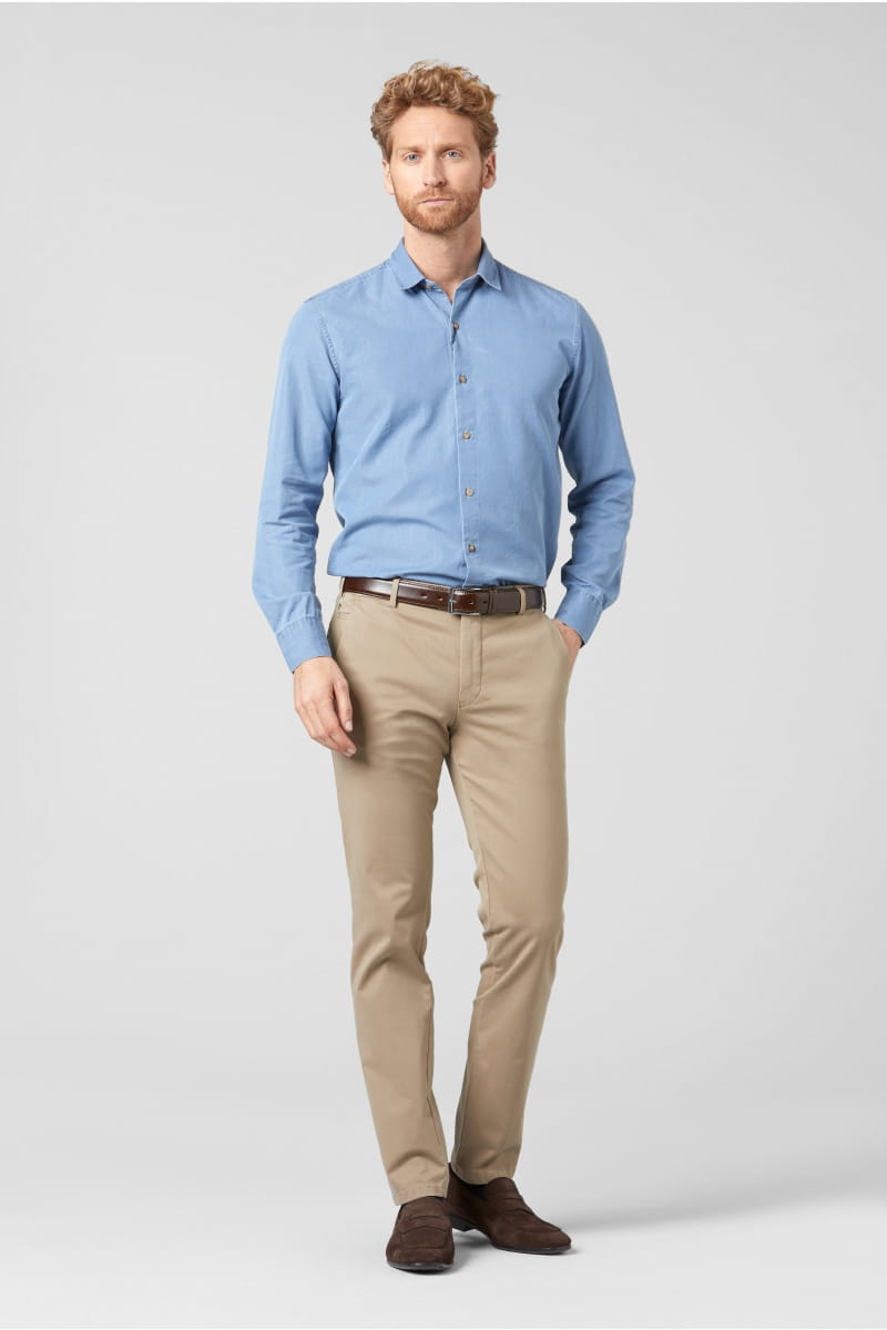 Meyer Pantalone Meyer In Cotone Pima Stretch Modern Fit