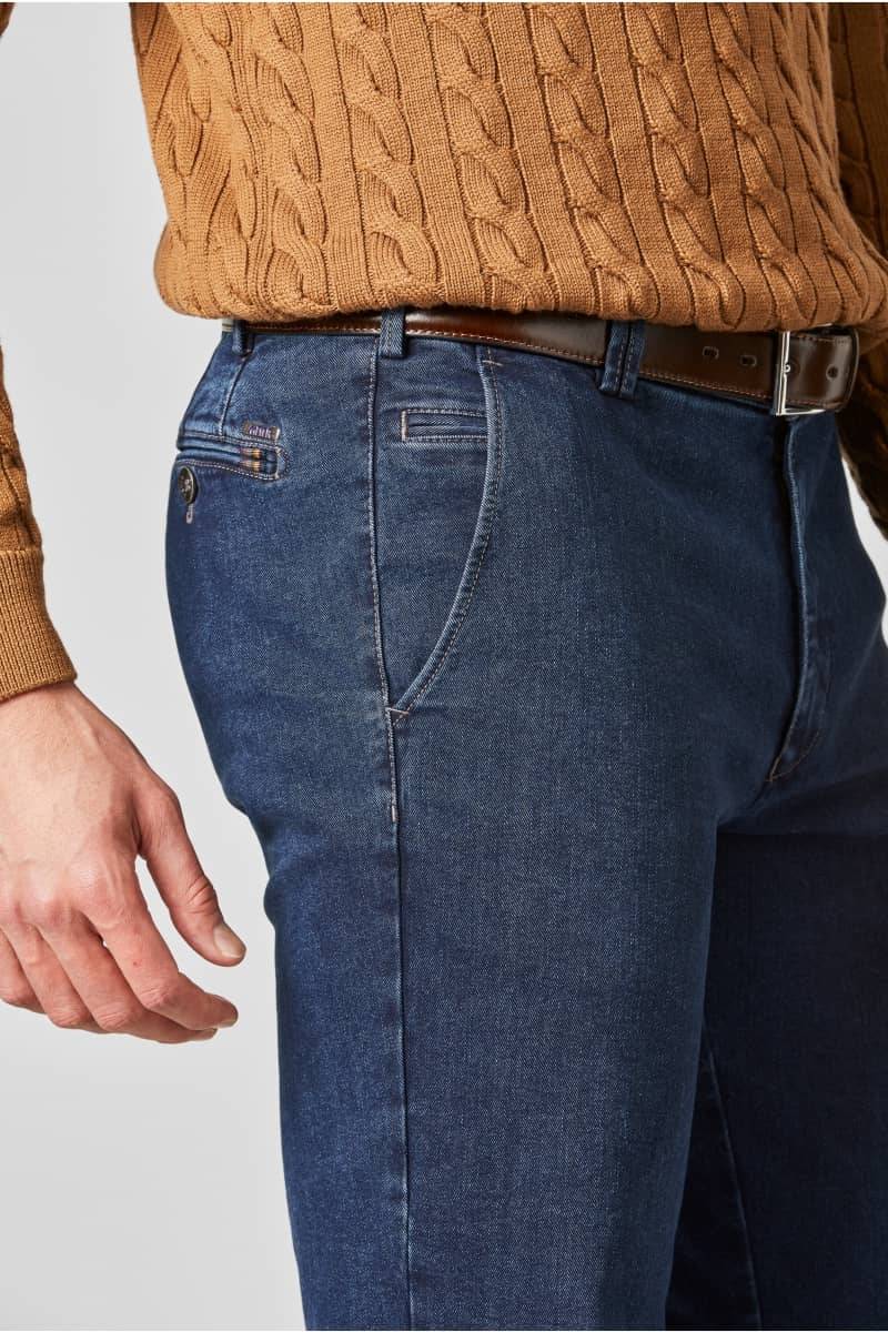 Meyer Pantalone Meyer In Denim Blu Stone Super Stretch Regular Fit