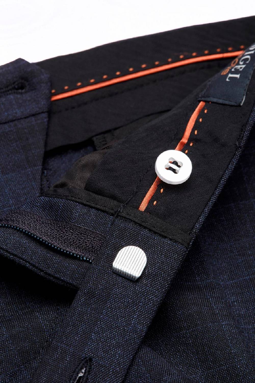 Digel Pantalone Moda Digel Lana Stretch Blu A Quadri Extra Slim Fit