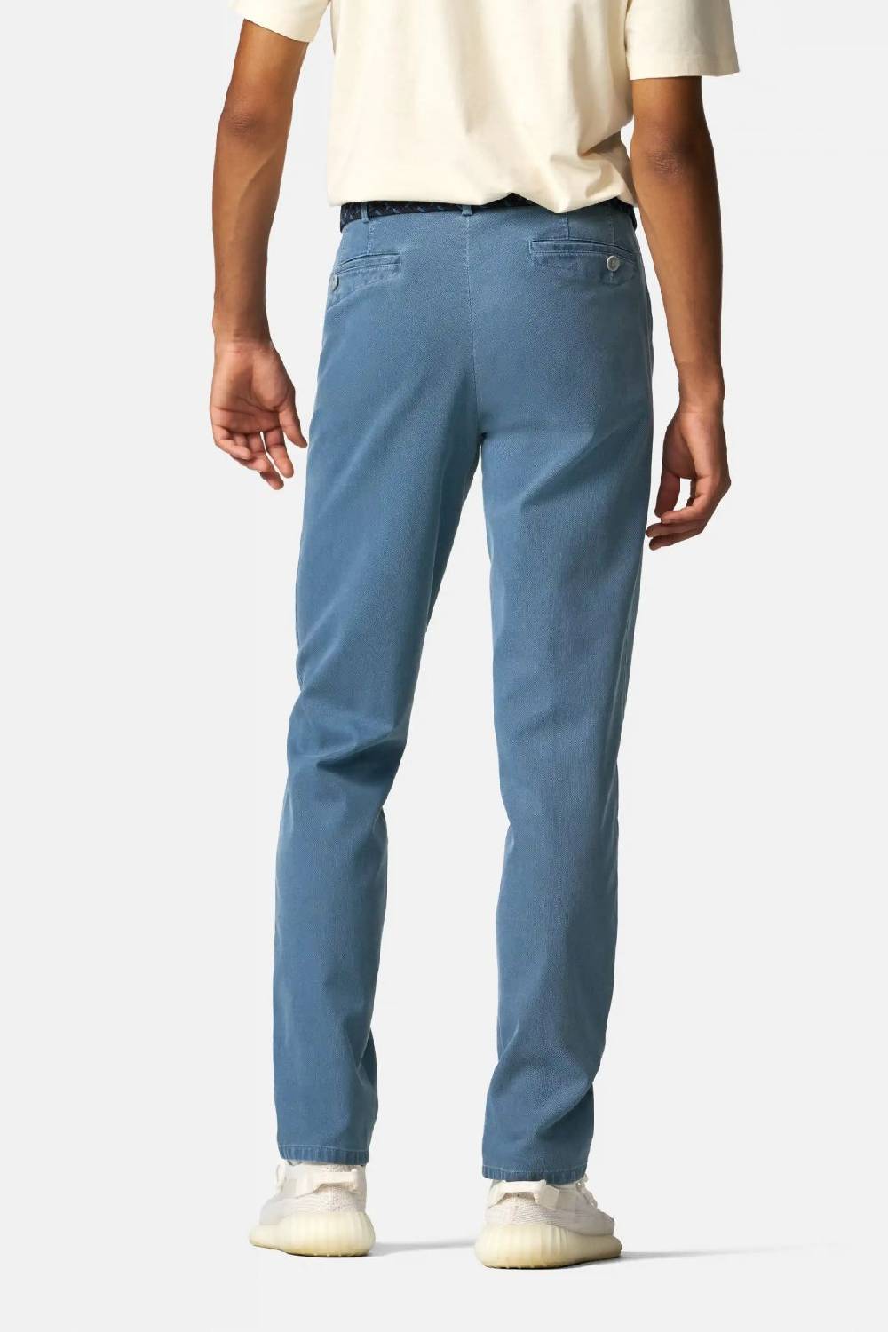 Meyer Pantalone Modern Fit Azzurro Meyer Cotone Microstruttura Stretch