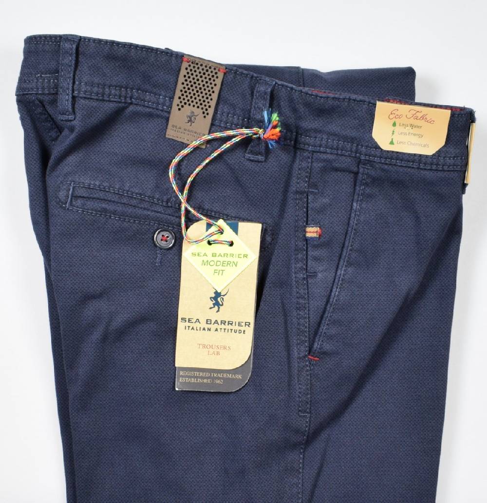 Sea Barrier Pantalone modern fit blu sea barrier cotone stretch operato