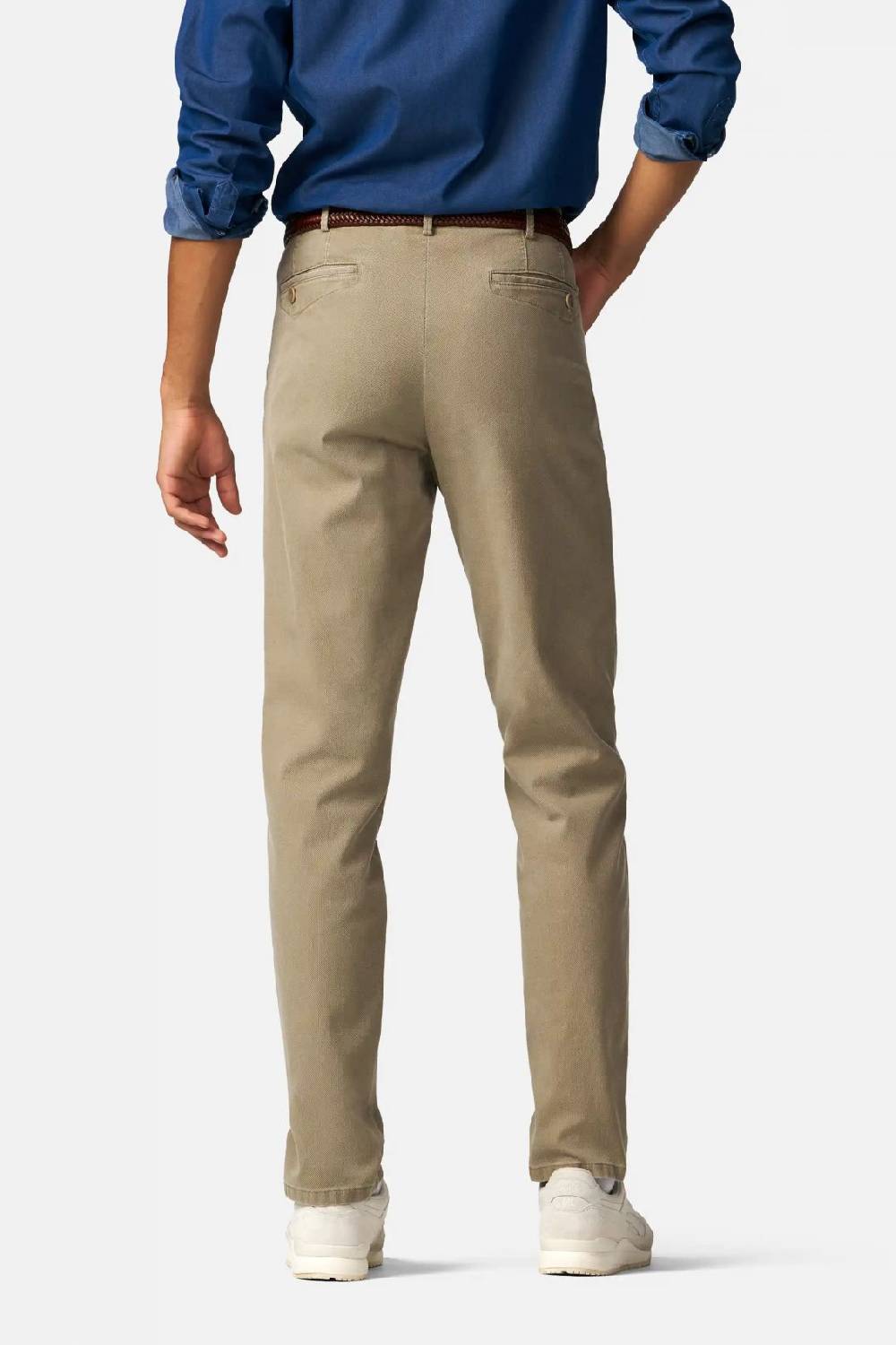 Meyer Pantalone Modern Fit Color Pietra Meyer Cotone Microstruttura Stretch