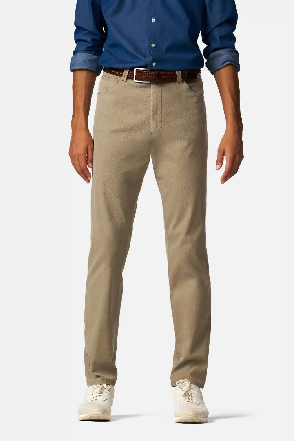 Meyer Pantalone modern fit color pietra meyer cotone microstruttura stretch