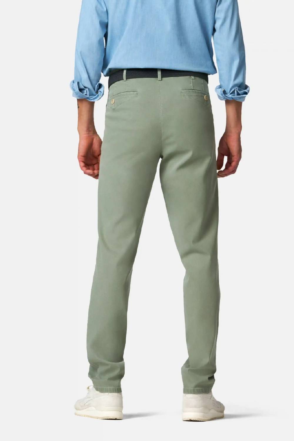 Meyer Pantalone Modern Fit Verde Salvia Meyer Cotone Microstruttura Stretch