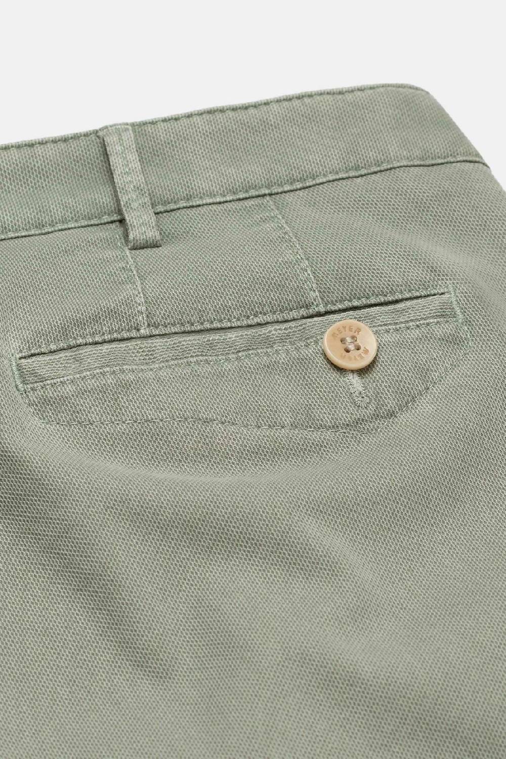 Meyer Pantalone Modern Fit Verde Salvia Meyer Cotone Microstruttura Stretch