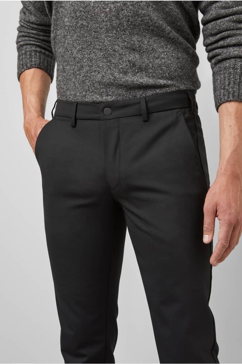 Meyer Pantalone Nero In Lana Bi-stretch M5 By Meyer Modern Fit