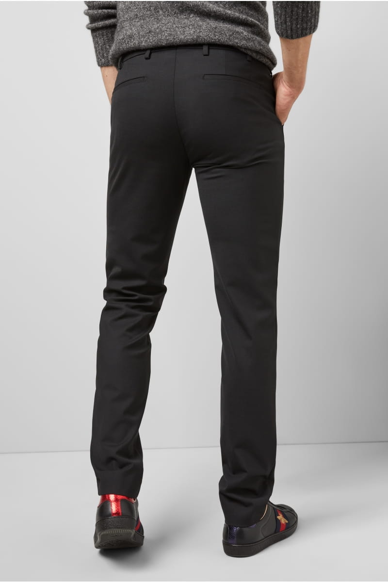 Meyer Pantalone Nero In Lana Bi-stretch M5 By Meyer Modern Fit