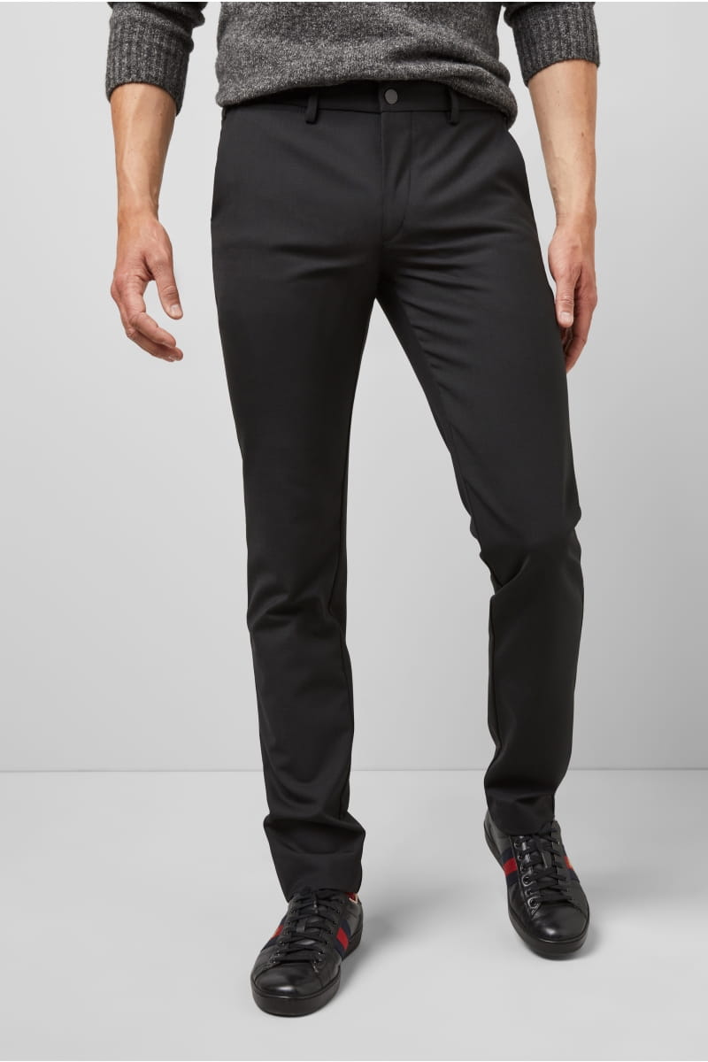 Meyer Pantalone nero in lana bi-stretch m5 by meyer modern fit