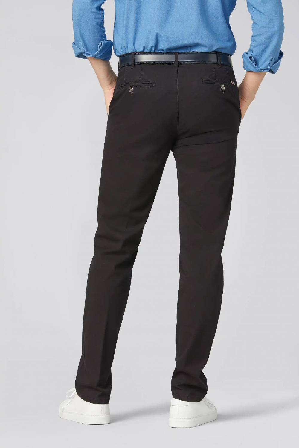 Meyer Pantalone Nero Meyer Cotone Bio Stretch Modern Fit