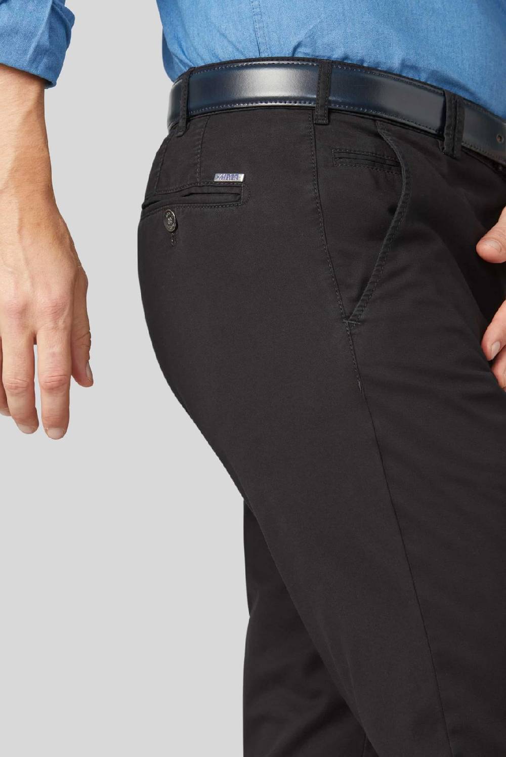 Meyer Pantalone Nero Meyer Cotone Bio Stretch Modern Fit