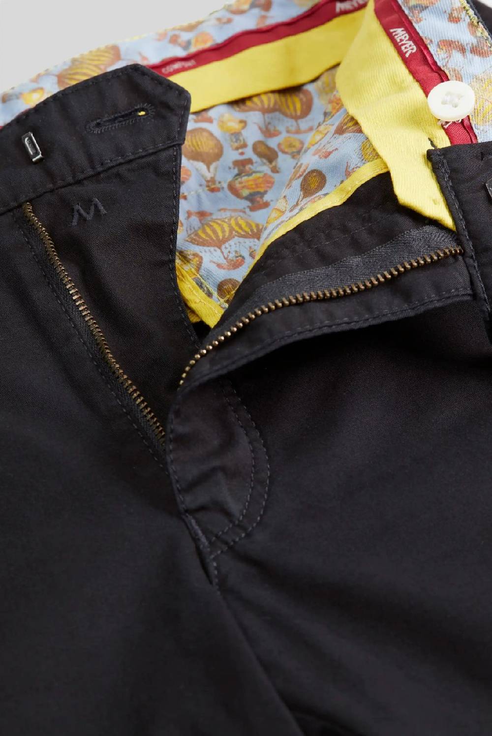 Meyer Pantalone Nero Meyer Cotone Bio Stretch Modern Fit